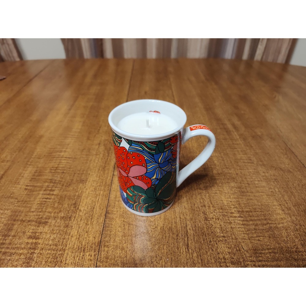 Handmade Lily Scented Ceramic Mug Candle Colorful Floral Coffee Cup Decor B117